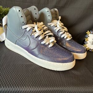 Custom Nike Air Force 1 High - Cosmic Purple & Gray | One-of-a-Kind Art Sneaker